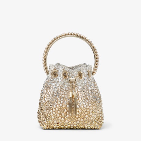 JIMMY CHOO Bon Bon サテン クリスタルハート バッグ Jimmy Choo Bon Bon crystal-embellished Shoulder Bag | Black