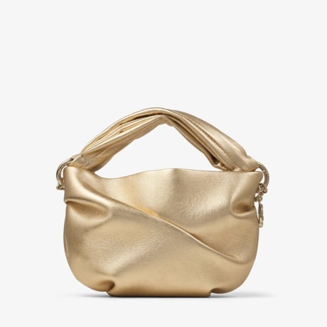 ★JIMMY CHOO★ BONNY Satin Top handle【完売前に!】 Bon Bon | Ivory Satin Bag with Crystal Handle | JIMMY CHOO