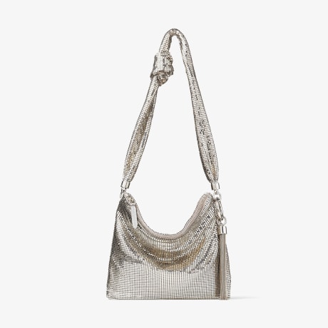 【JIMMY CHOO】Callie Shoulder-Ant-Silver 送関無料 Silver Metallic Leather Clutch Bag | Callie | Pre Fall 18