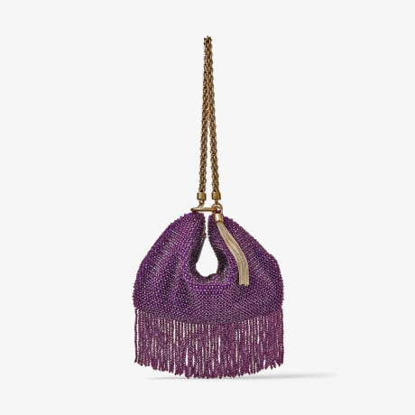 ハンドバッグ IMMY CHOO CALLIE SATIN FLOWER CHAIN BAG Gold Metallic Leather Clutch Bag With Chain Strap | CALLIE