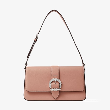 CHERI SHOULDER | Powder Pink Leather Shoulder Bag with CHERI SHOULDER | Powder Pink Leather Shoulder Bag with
