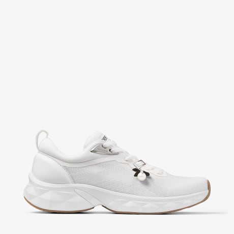 Diamond Run F | White Knit Jacquard Mix Trainers | JIMMY CHOO