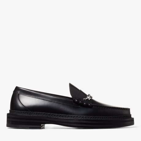 ワンピなど最旬ア！ Black EZRA/M | Chain Star Haze Eric with Loafers Calf Box 靴