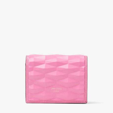 Hanne | Candy Pink Diamond Embossed 3D Leather Wallet