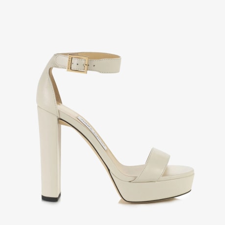 サンダル・ミュール JIMMY CHOO HOLLY120 KID LEATHER PLATFORM SANDALS Jimmy Choo Holly 120 in Metallic | Lyst