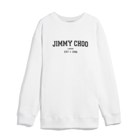 Jimmy Choo◆しっかりコットン JC ロゴ リラックスTシャツ WHITE Jimmy Choo◇しっかりコットン JC ロゴ リラックスTシャツ WHITE