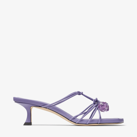 【JIMMY CHOO】Jemma Mule 50 ミュール Jemma Mule 50 | Tanzanite Nappa Leather Sandals | JIMMY CHOO