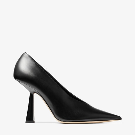 MARYANNE 100 | Black Calf Leather Pointed-Toe Pumps | Autumn