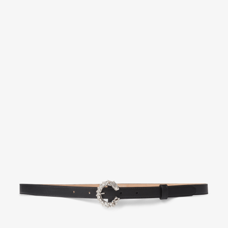 MINI MADELINE BELT | Black Smooth Calf Leather Belt with
