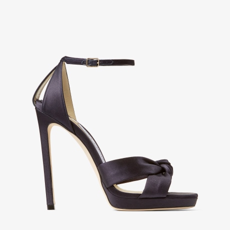 Navy Satin Platform Sandals | ROSIE 120 | Spring 2022