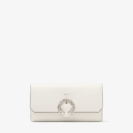 WALLET W/CHAIN | Latte Calf Leather Wallet with Crystal
