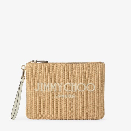 JIMMY CHOO Avenue Pouch ラフィア クラッチバッグ ZIPTOPPOUCHJYN_0C7611_FRONT_vg