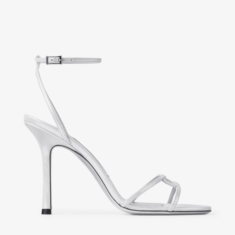 1998 Leo 100 |Silver Shimmer Suede Sandal | JIMMY CHOO 1998 Leo 100 |Silver Shimmer Suede Sandal | JIMMY CHOO