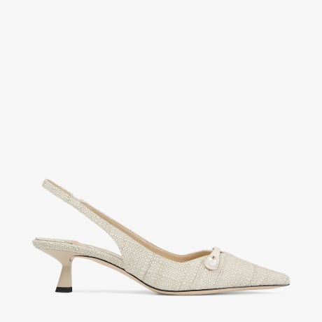 Amita 45 | Natural Fine Raffia Slingbacks | JIMMY CHOO