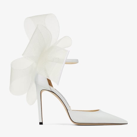 JIMMY CHOO の靴♪ ★ AVERLY Asymmetric Grosgrain ★ 100mm Jimmy Choo Averly 100 Latte Pumps Asymmetric Grosgrain Mesh