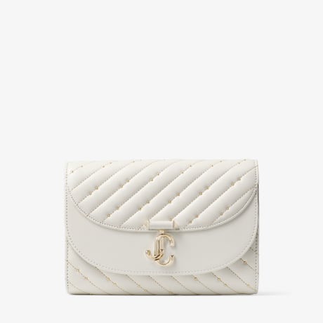 Avenue Curve Clutch | Latte Quilted Nappa Leather Clutch Bag