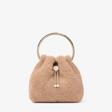 Bon Bon | Toffee Bucket Bag with Metal Handle | JIMMY CHOO