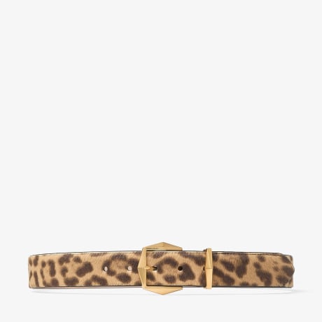 Diamond Buckle Belt | Natural Leopard Print Pony Belt Diamond Buckle Belt | Natural Leopard Print Pony Belt