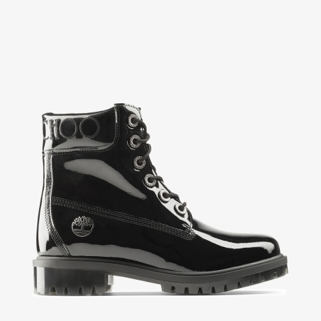 Black Timberland Patent Knee-High Boots |JIMMY CHOO X