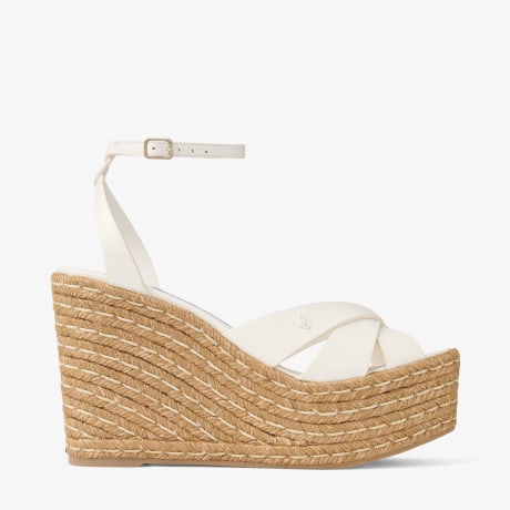 Korra 100 | Latte Nappa Leather Wedges | JIMMY CHOO