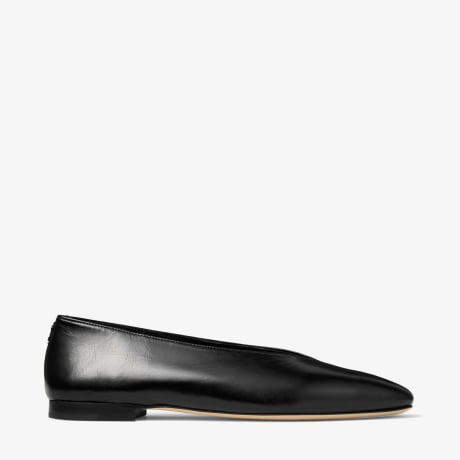 Margot Flat | Soft Shiny Biker Leather Flats | JIMMY CHOO