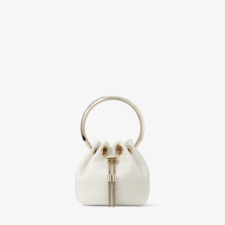 【JIMMY CHOO】Bon Bon Bucket-Hut-Latte ★関税送料込み Beige 'Bon Bon' bucket shoulder bag Jimmy Choo