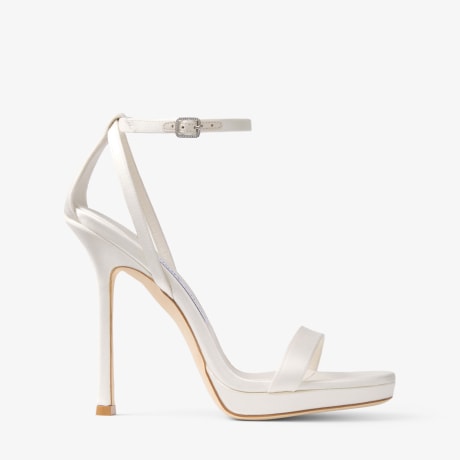 Moza Platform 120 | Ivory Satin Sandals | JIMMY CHOO