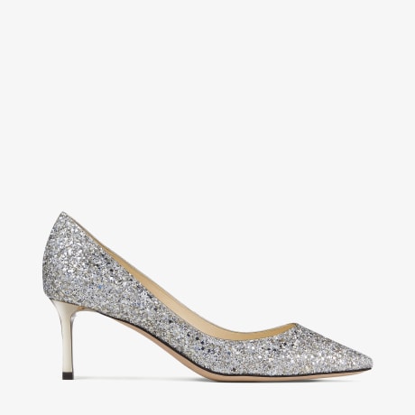 Champagne Coarse Glitter Fabric Pointed Pumps | LOVE | Pre-Fall