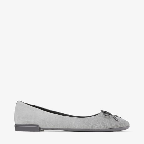 Scarlett Ballerina | Dove Suede Denim Ballerina Flats | JIMMY CHOO