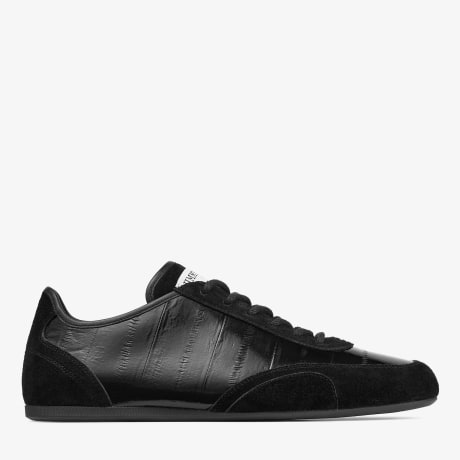 Sunny M | Black Leather Mix and Eel Printed Leather Low Top