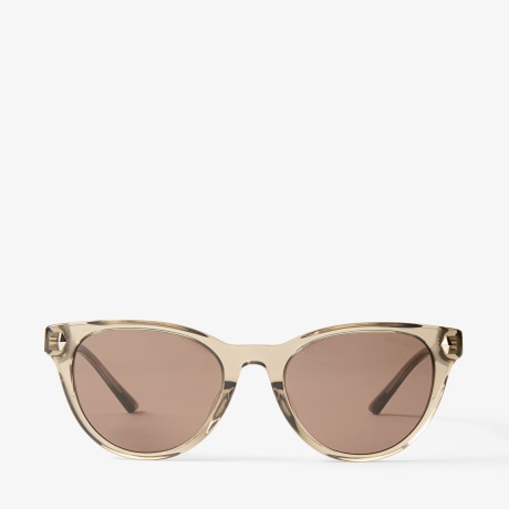 Trace | Brown Transparent Pantos Sunglasses | JIMMY CHOO