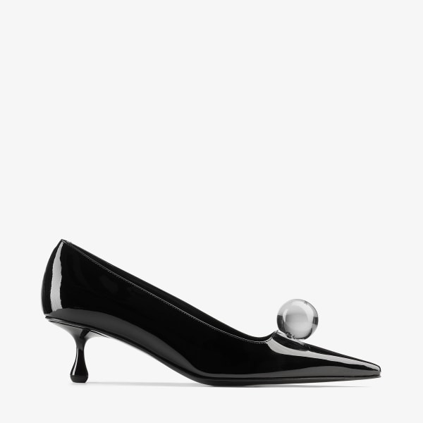 【送料&関税込】Jimmy Choo Black Velvet Orb Pumps Orb Pump 50 | Black Patent Leather Pumps | JIMMY CHOO