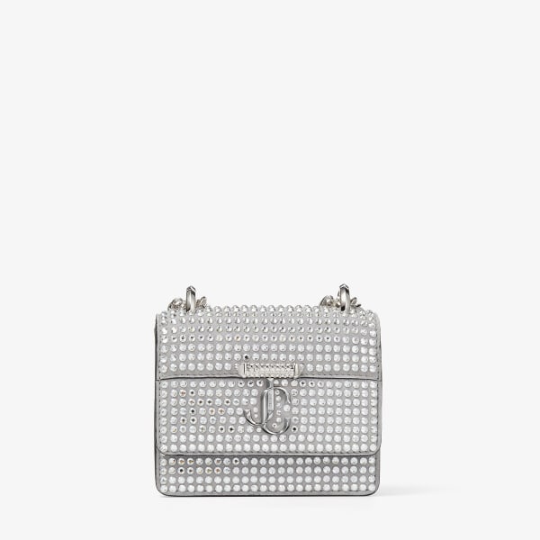 Silver Suede Mini Bag with Crystals |Autumn 2022 collection