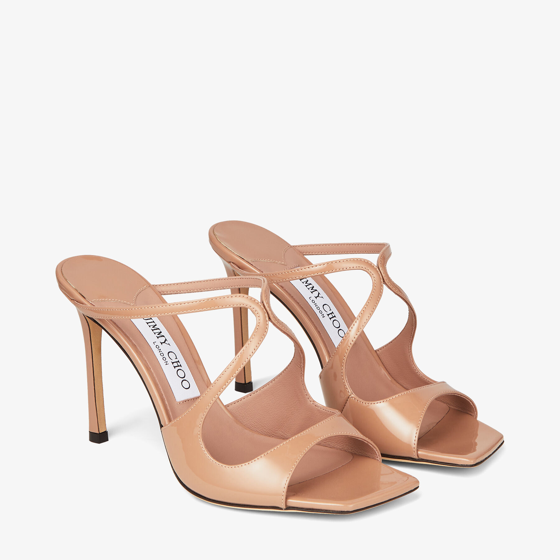 Ballet Pink Patent Leather Mules | ANISE 95 | Spring 2022 Collection | JIMMY  CHOO