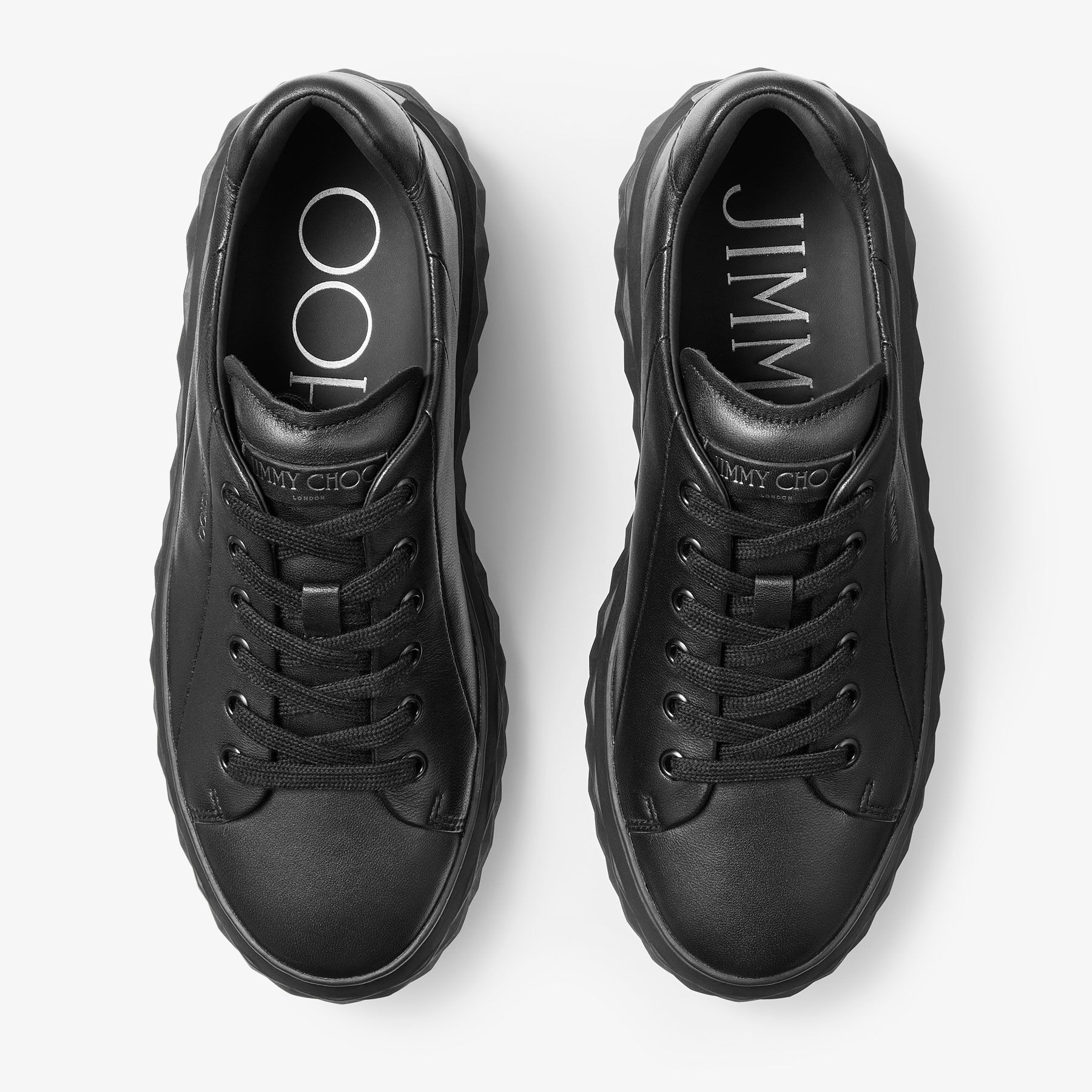 Diamond Light Maxi/F | Black Nappa Leather Trainer | JIMMY CHOO