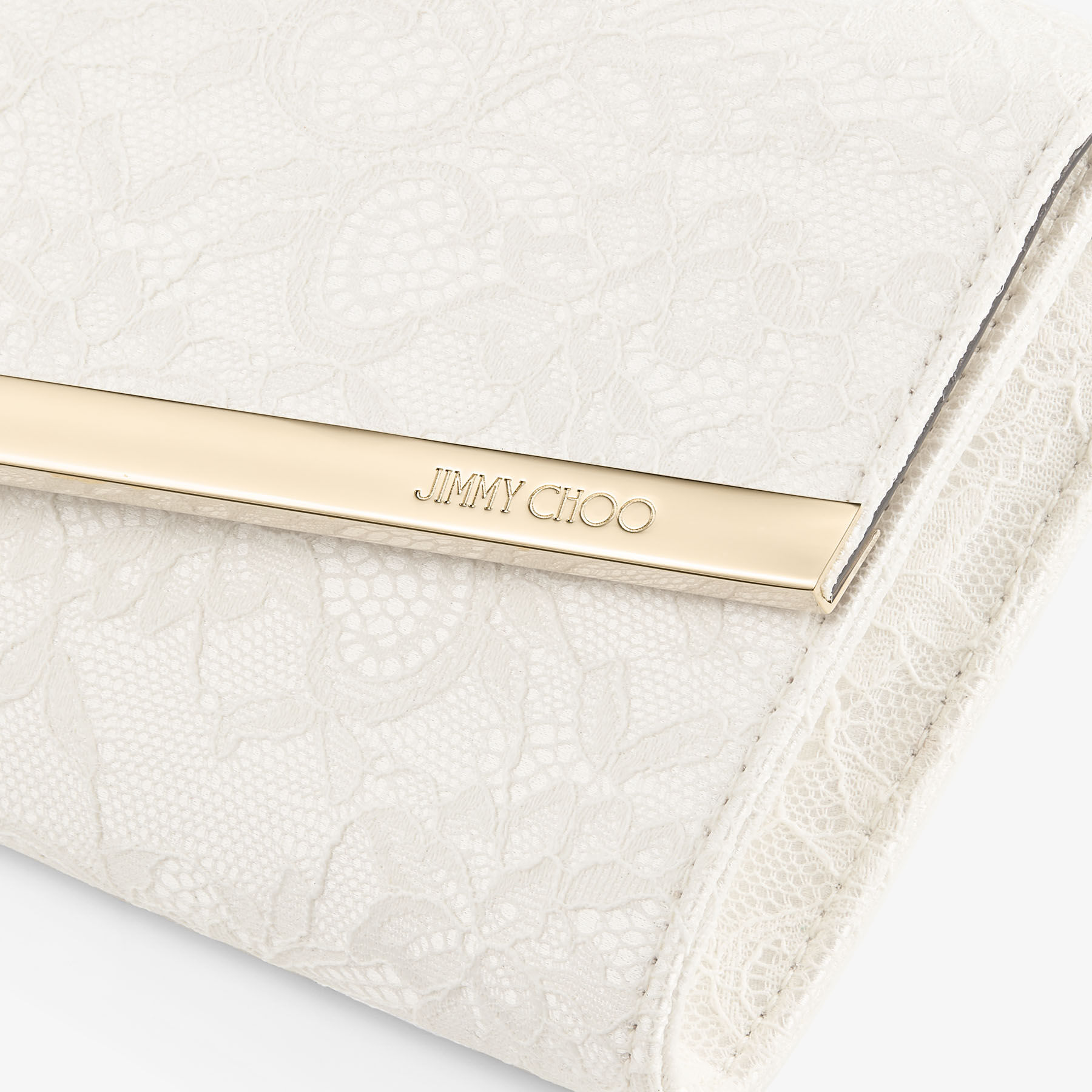 Emmie | Ivory Jimmy Choo Lace Clutch Bag | JIMMY CHOO
