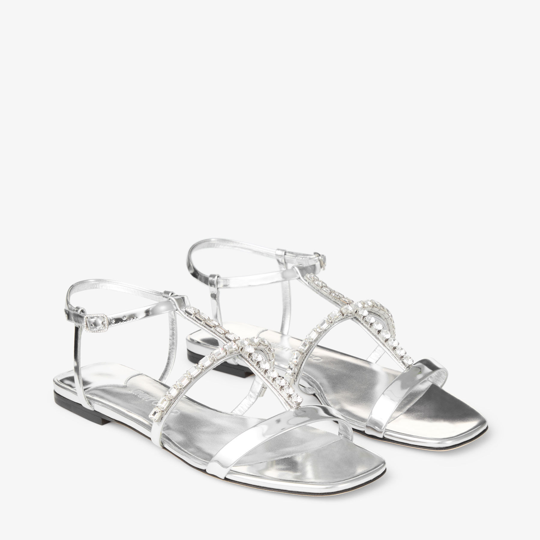 silver leather sandals