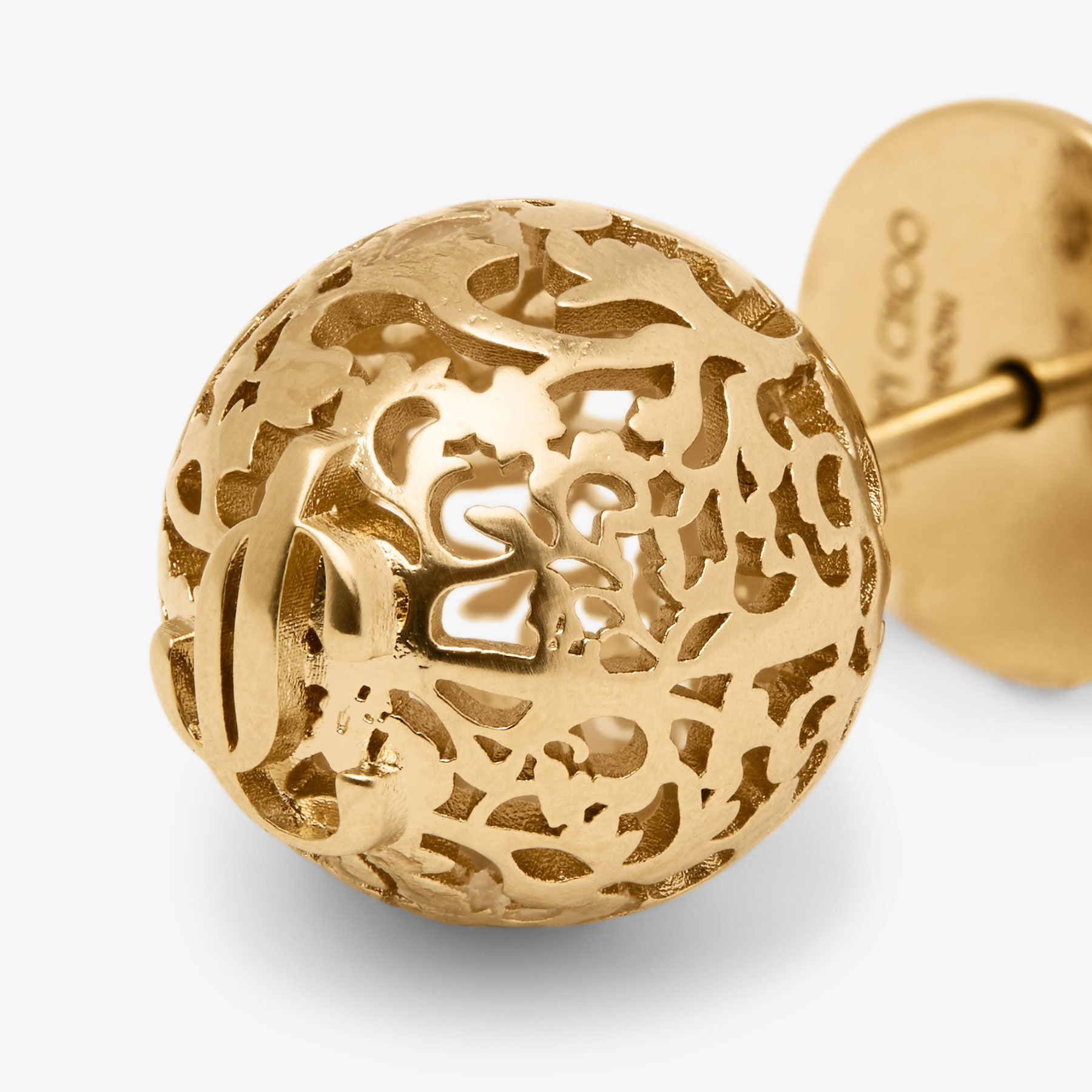 Lace Sphere Studs | Gold Finish Metal Sphere Stud Earrings | JIMMY CHOO