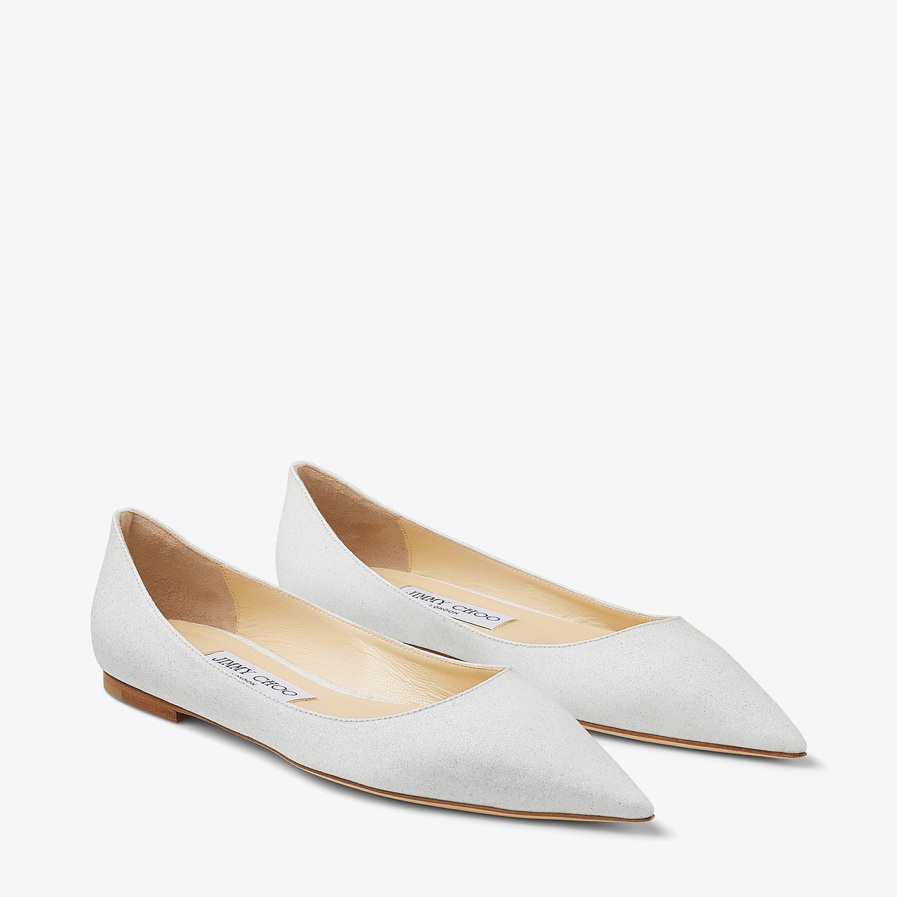 Jimmy choo white flats clearance