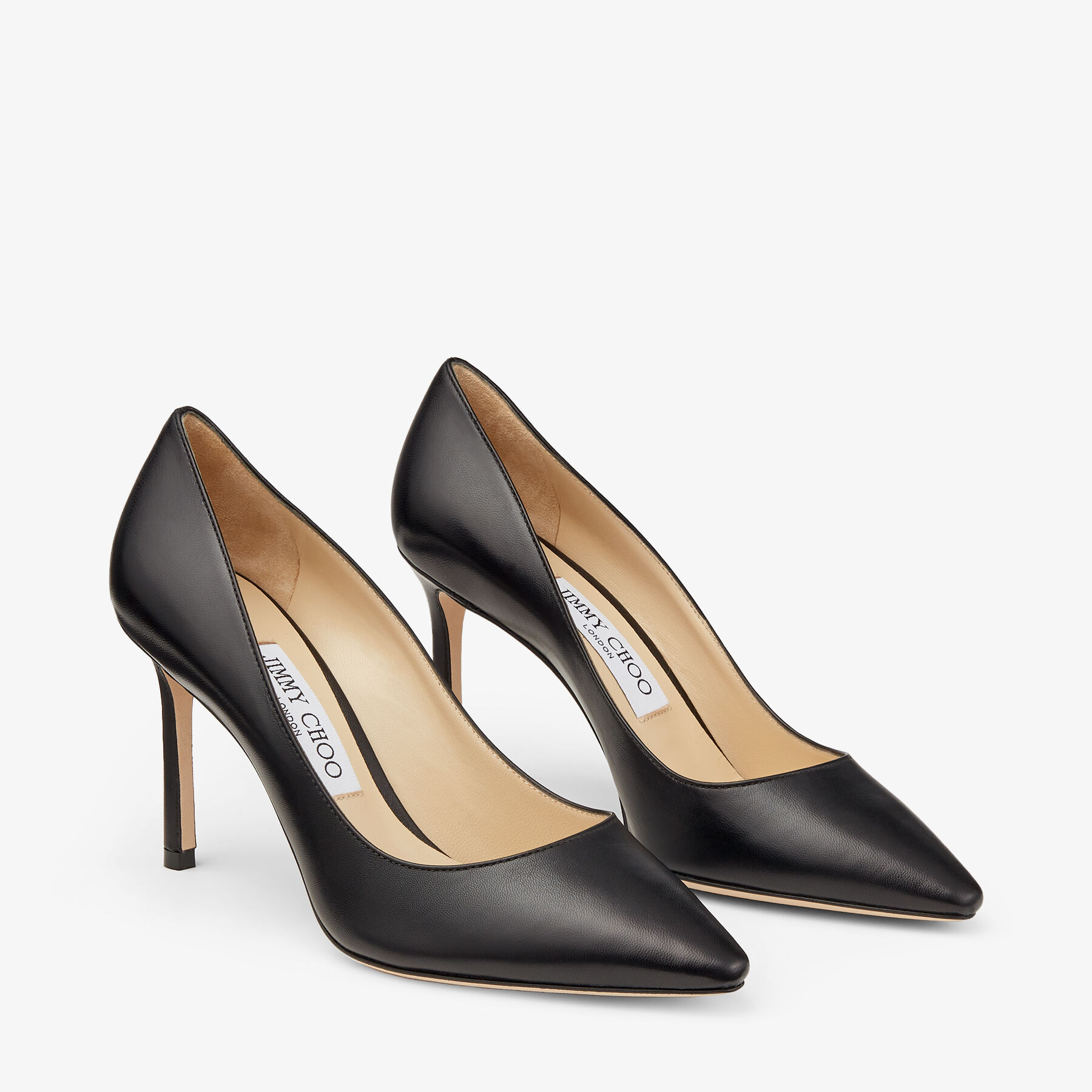 Black Kid Leather Pointy Toe Pumps | Romy 85 | Pre Fall 16 | JIMMY