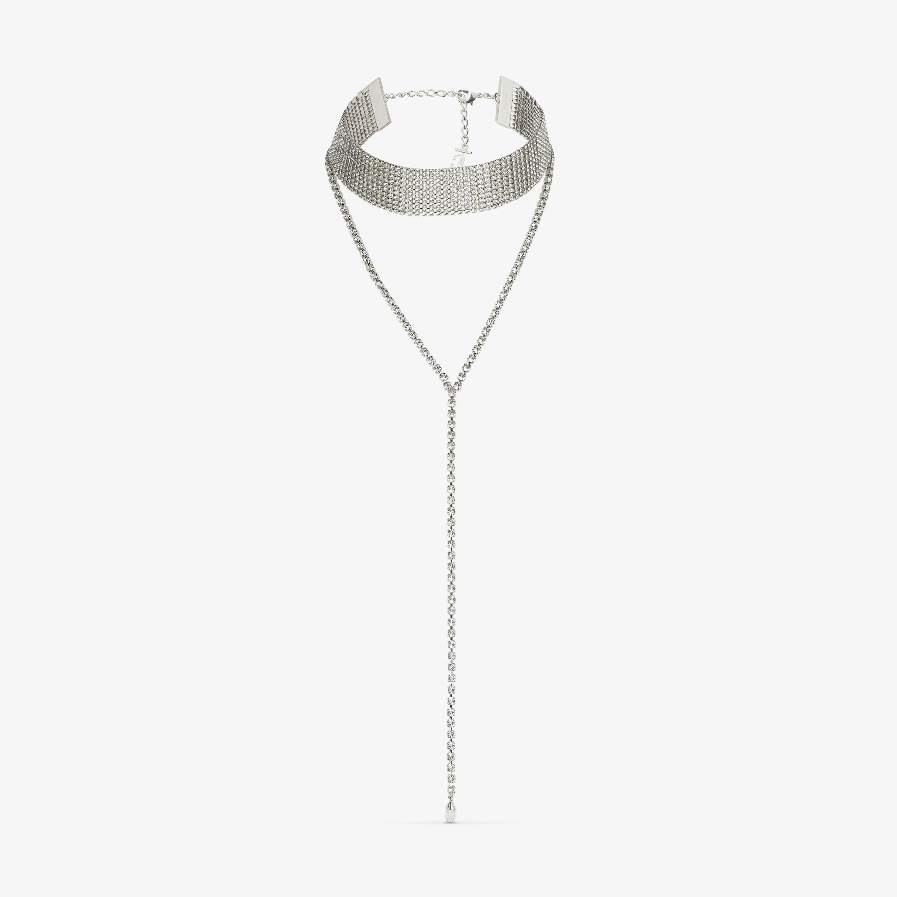Saeda 85mm Silver Metallic Disco Suede with Crystal Embellishment