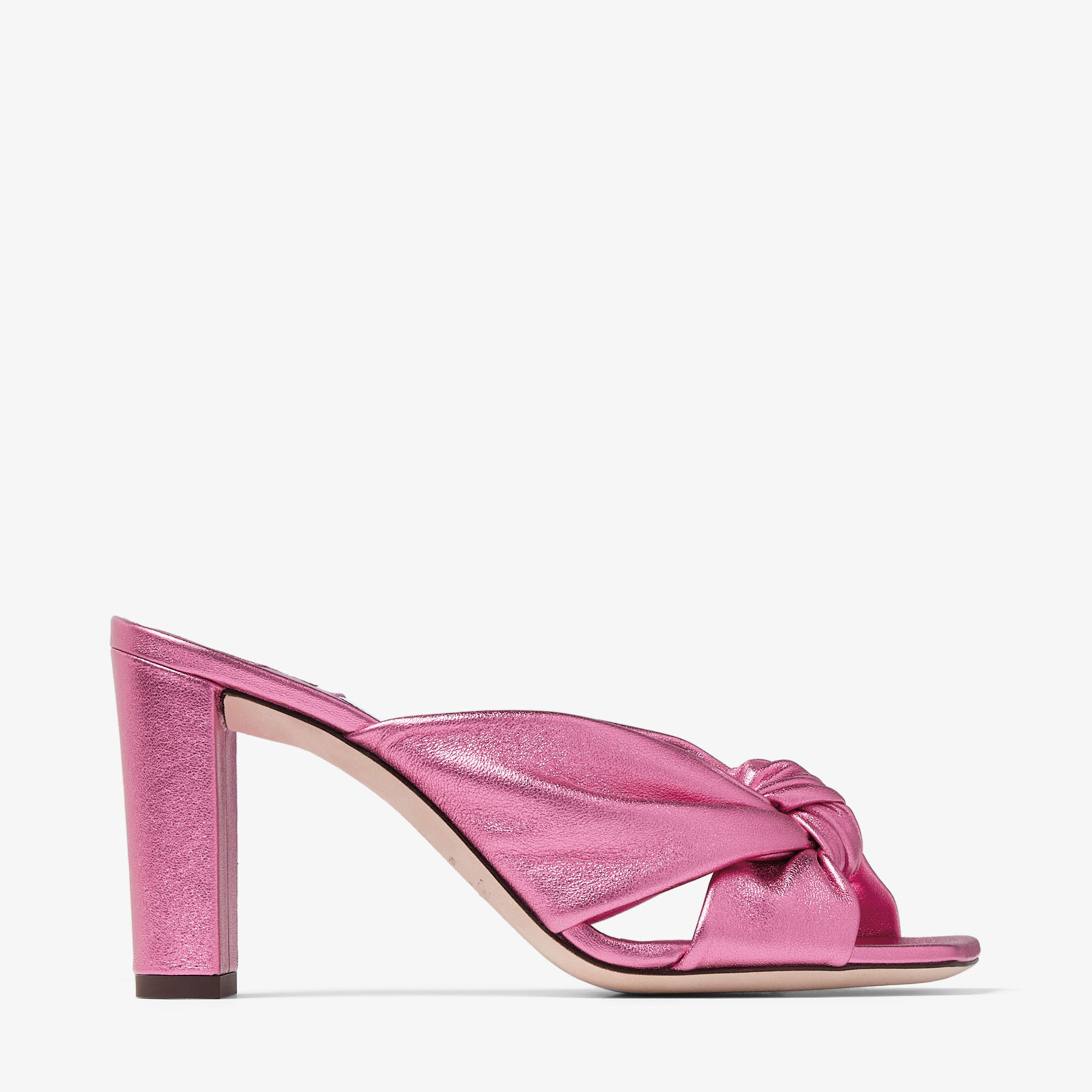 【完売必至】Jimmy Choo Avenue 85 メタリックレザーサンダル AVENUE 85 | ゴールド メタリックナッパレザー・ミュール | 2023