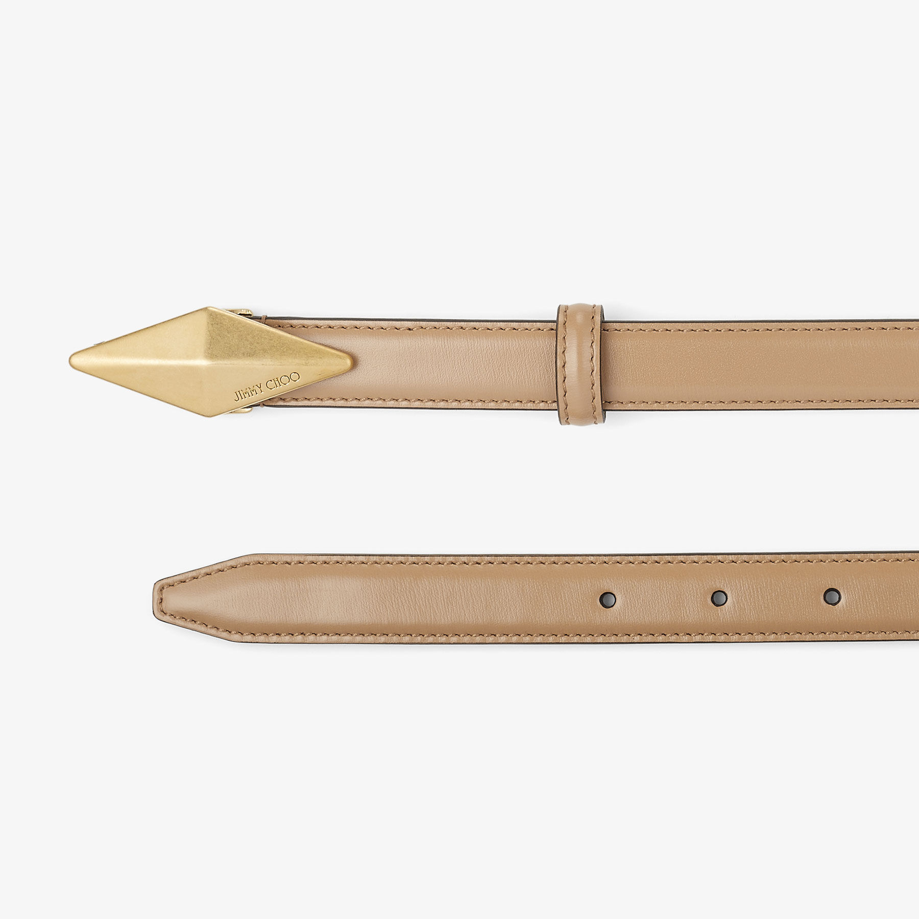 Grosseブランドのストラップ Diamond Clasp Belt | Biscuit カーフレザー・クラスプベルト