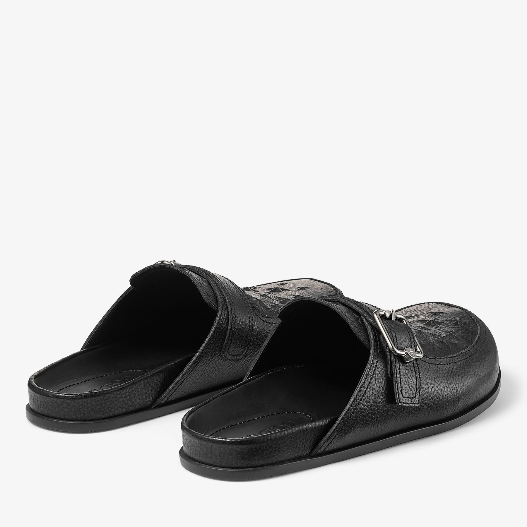 Etta Mule | ブラック エンボス加工レザー・シューズ | ジミー チュウ JP