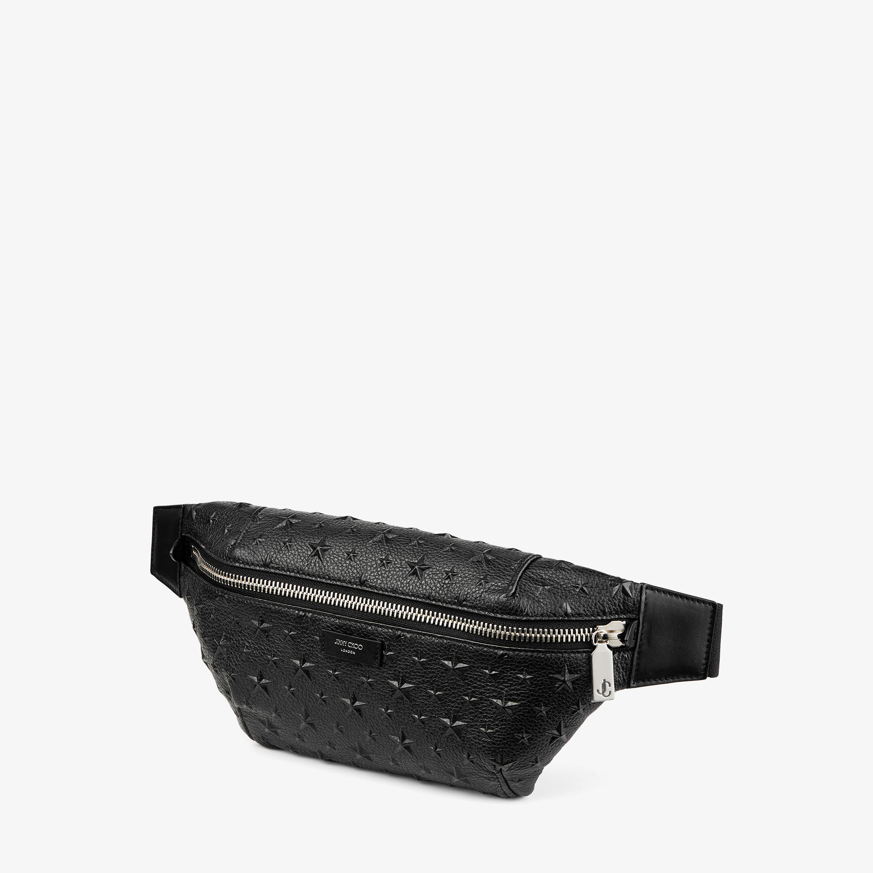 Finsley｜スターエンボス付き ブラックレザー・ベルトバッグ