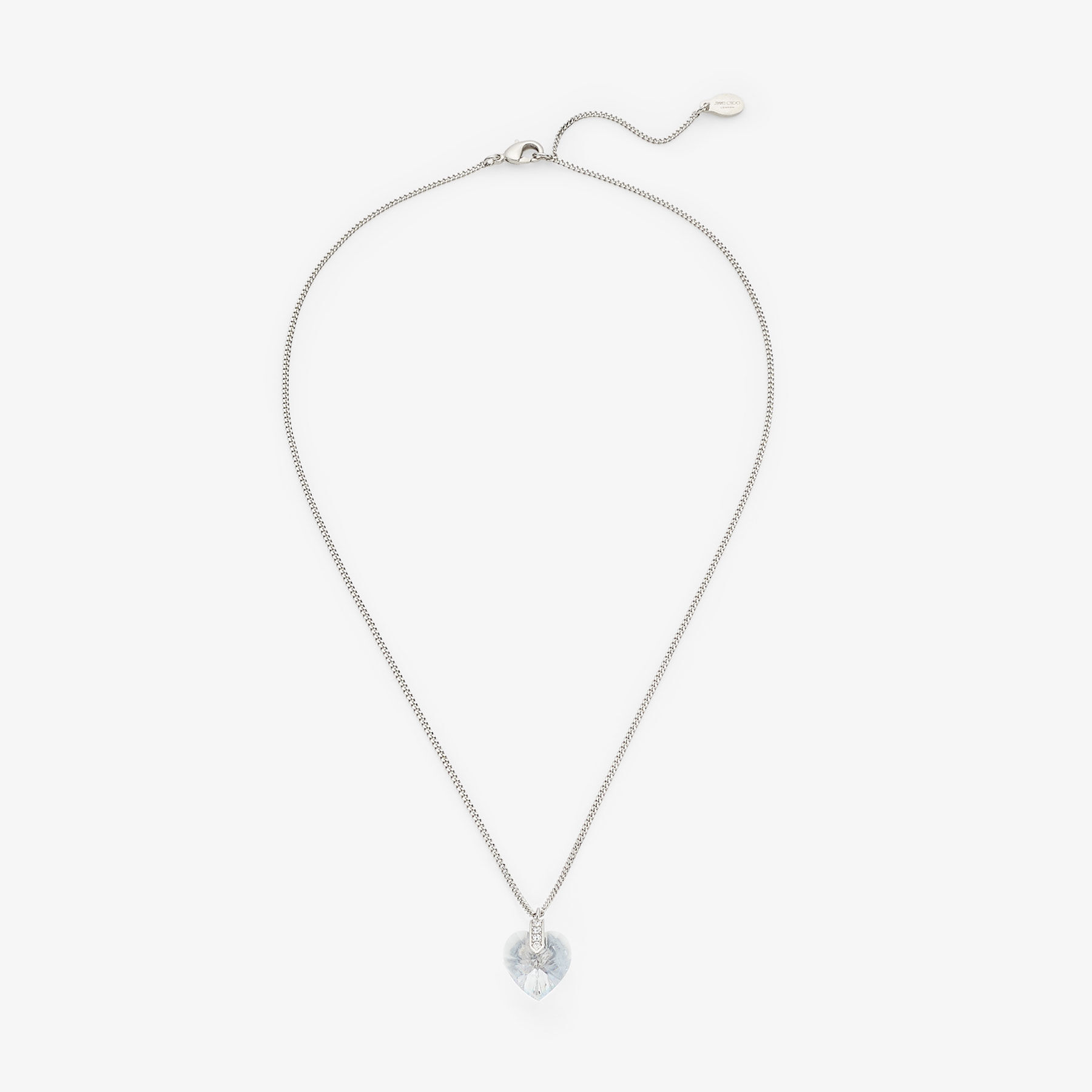 Heart Necklace | クリスタル付き Silver 仕上げハート