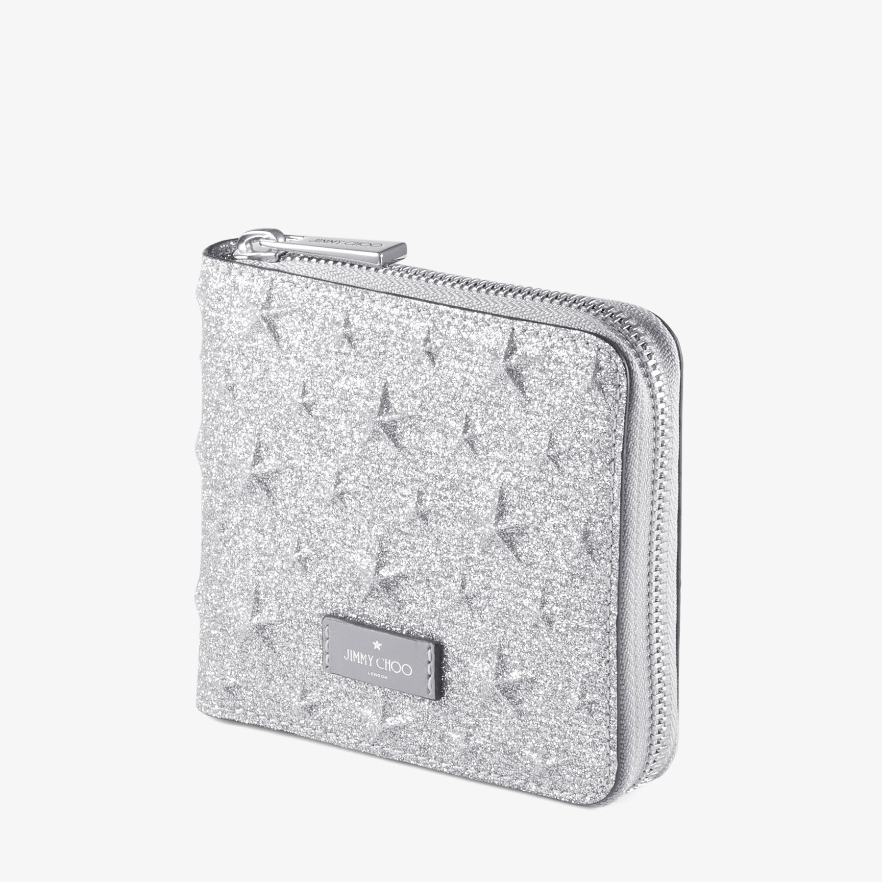 ローレンス | シルバー グリッターレザー・ウォレット | ジミー チュウ