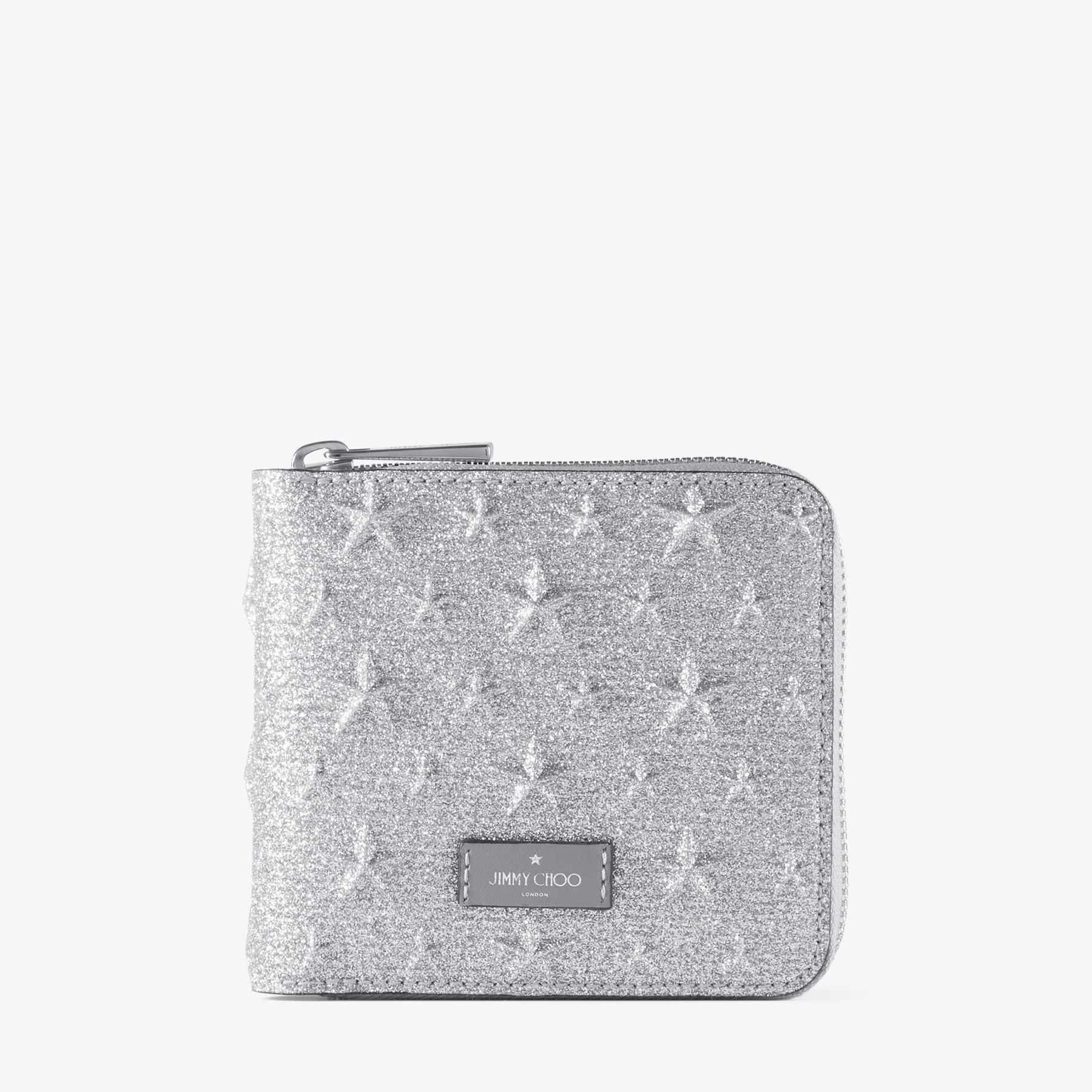 ローレンス | シルバー グリッターレザー・ウォレット | ジミー チュウ