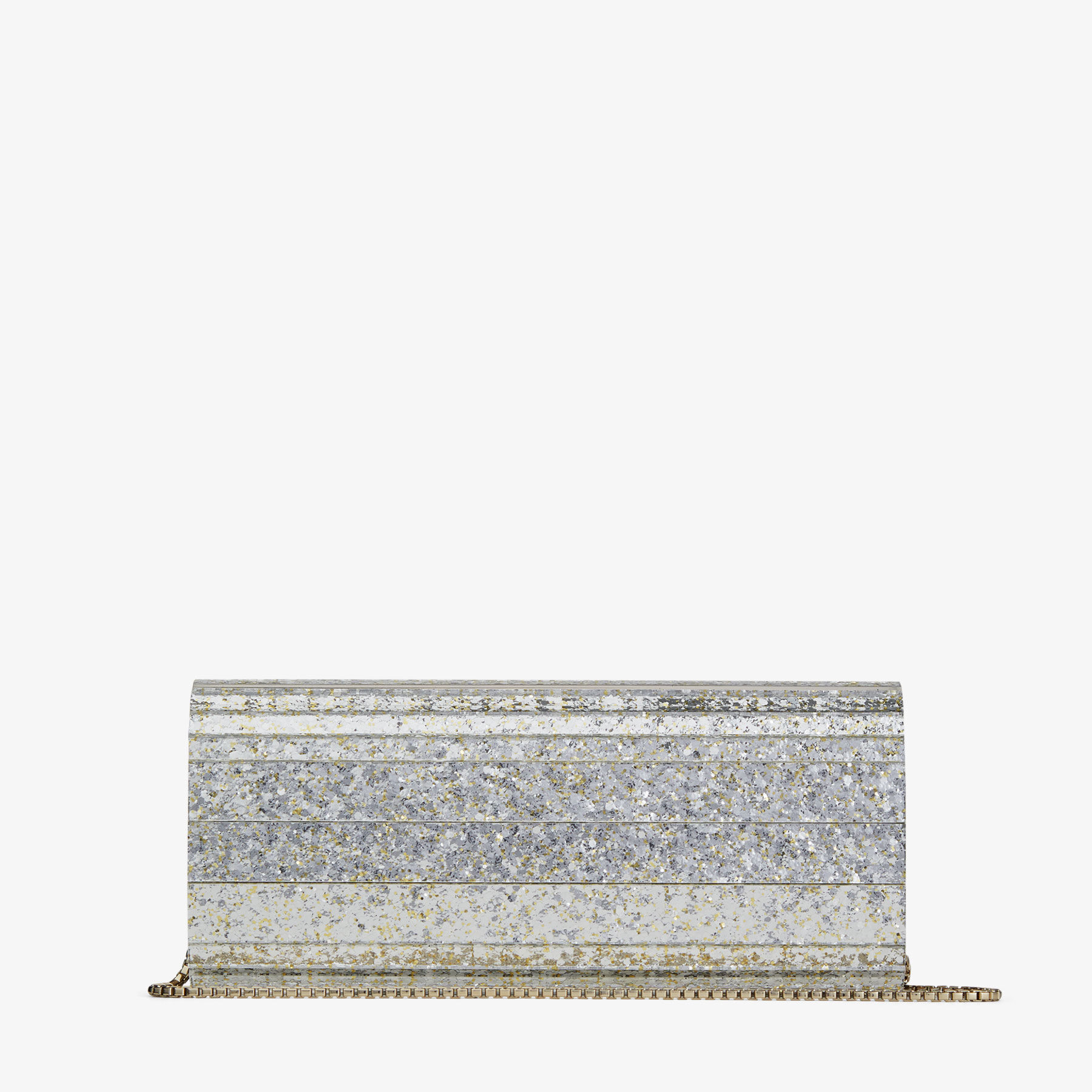 JIMMY CHOO ジミーチュウ　グリッター　クラッチ　シルバー/ゴールド JIMMY CHOO（ジミーチュウ） ジミー チュウ MAIA メタリック クラッチ