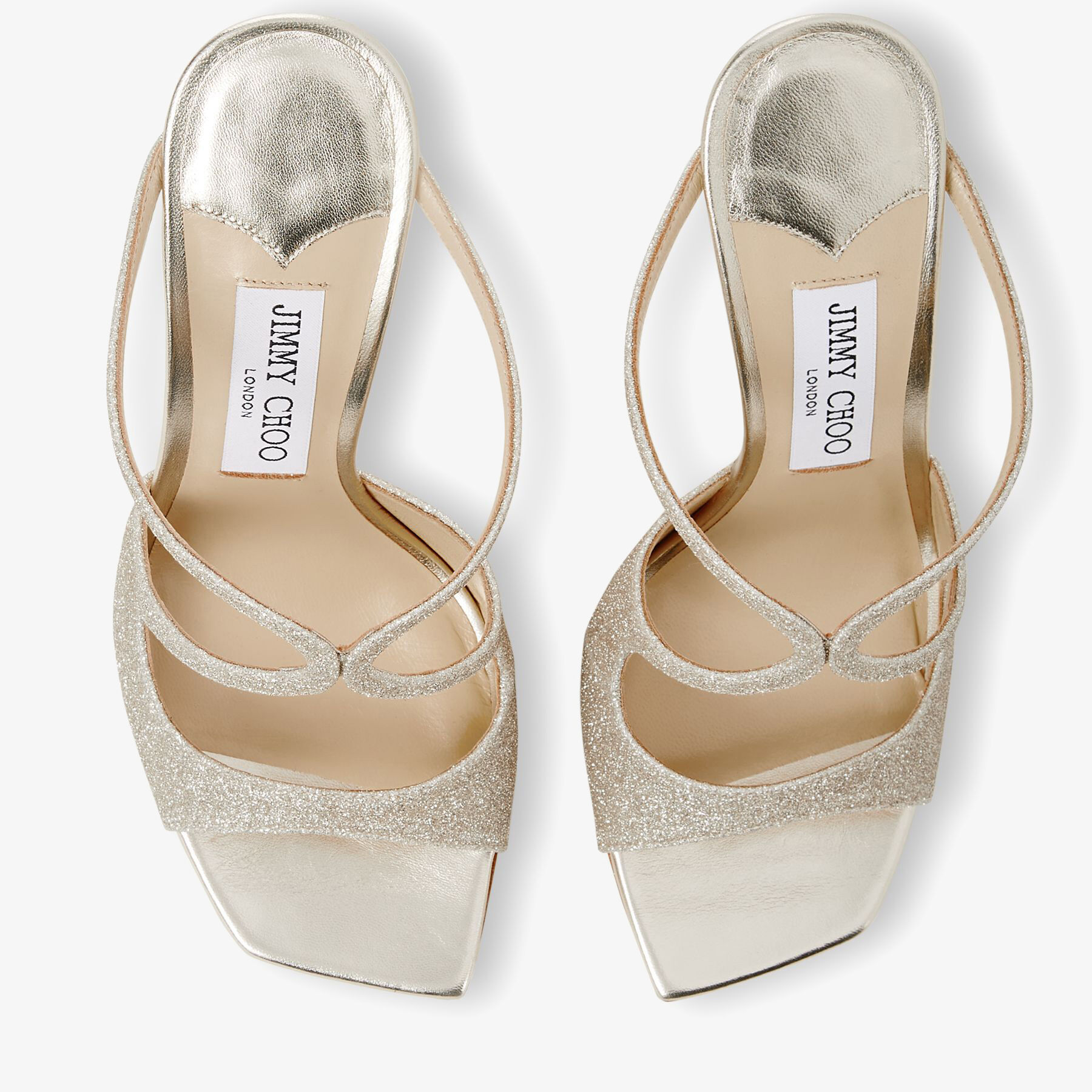Jimmy Anise 105mm In White Pearl Studded Lambskin Mules 581538